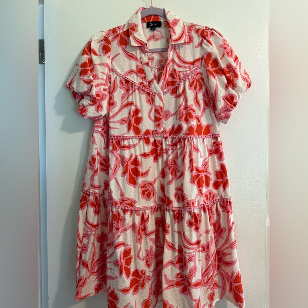 Floral Red and White dress